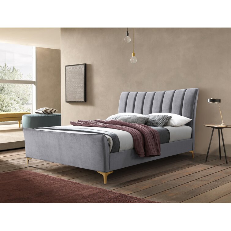 Wayfair grey online velvet bed